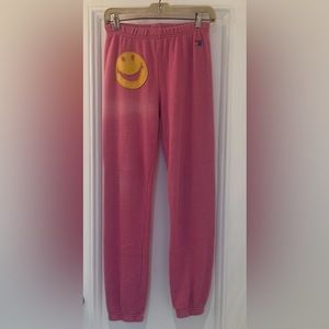Aviator Nation Girls happy face sweatpants